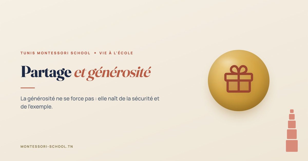 Partage et générosité — Tunis Montessori School